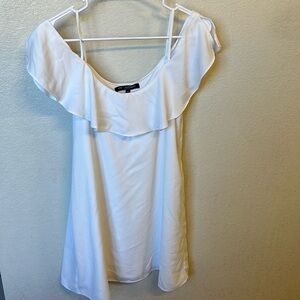 {One Clothing} Off the shoulder white dress